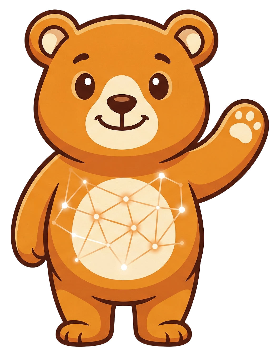 PawPaw the bear, HiveBear's mascot waving hello